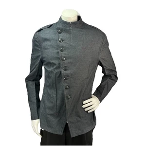 John Varvatos Mainline Men L/42 Asymmetrical Military Fleur De Lis Jacket Italy - Picture 1 of 18