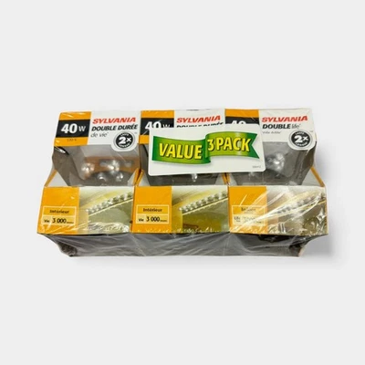 3-Pack Sylvania 40w 120v Double Life Clear Globe Light Bulbs Indoor G25 - Image 1 of 4
