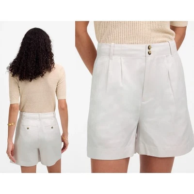 Madewell | новый с Ярлыками драпировки саржи плиссированные короткие в белом | Размер 2 - Изображение 1 из 4