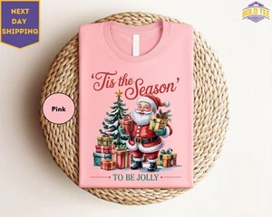 Christmas Santa Shirt Bella Canvas Retro Funny Holiday Festival Gift Tee - Picture 1 of 6