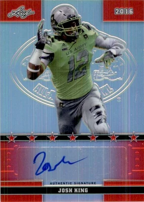 2016  Army All-American Bowl Metal Auto Red #62 Josh King  /5 - Image 1 of 2