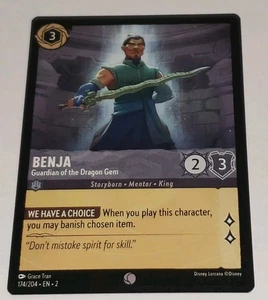 Disney Lorcana TCG 174/204 Benja Guardian Of The Dragon Gem Rise Floodborn Card - Picture 1 of 2