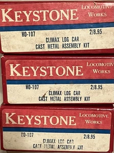 Lot of 3 Keystone HO-107 Climax Log Car Cast Model Kits HO Gauge (6 Cars Total) - Picture 1 of 3