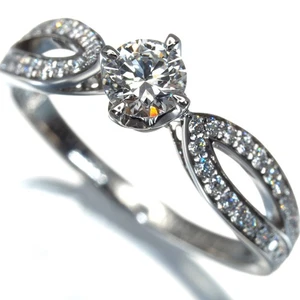 Auth BOUCHERON Ring Diamond Pont de Paris Solitaire F VVS2 3EX EU51 Pt 950 - Picture 1 of 7