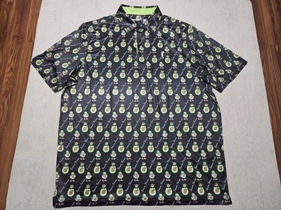 Grunk Dolfer Sonora Farms Avocado Golf Polo Shirt Black Green 2XL Stretch Funny - Image 1 of 4