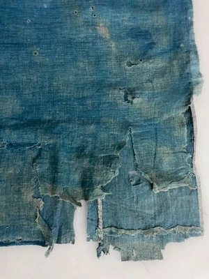 Very Old Japanese Indigo Boro Fabric 33" x 34"  • Vintage Textile • Stunning - Image 1 of 4