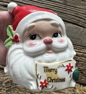 Vtg. MCM Josef Originals Santa Claus Merry Christmas Card Napkin Holder Korea - Picture 1 of 7
