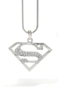 Superman Crystal Pendant Clark Kent Necklace Superhero - Picture 1 of 1