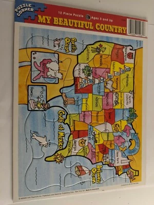 Puzzle Corner My Beautiful Country 12 piece puzzle Vintage - Image 1 of 4