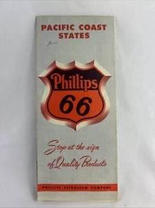 Pacific Coast States Highway Road Map Vintage 1971 Phillips 66 Petroleum - Picture 1 of 9