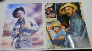 2 VINTAGE ACTOR KIRK DOUGLAS COLOR PHOTOS, WESTERN SCENE, VINCENT VAN GOGH - Picture 1 of 3