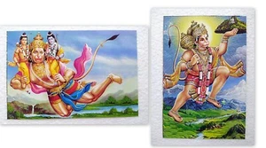 2 x India Lord Hanuman Hindu Religious Original Post Card Postcards Hinduism - Picture 1 of 5