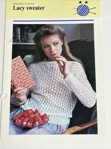 Lacy Sweater Women's Knitting Pattern - Picture 1 of 6
