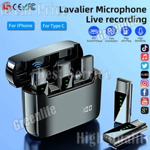 Mini Mic Lavalier Microphone Wireless Audio Video Recording For USB C/iphone - Picture 1 of 18