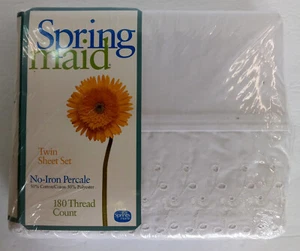 Twin Sheet Set SpringMaid Tiara Lace No Iron 1 Pillowcase Original Packaging - Picture 1 of 15