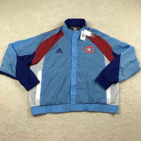 Adidas Montreal Canadiens Jacket Mens 2XL Retro Style Graphic Woven HP1663 Cover