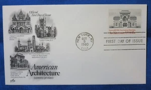 USA SCOTT #1840 FDC Architecture PA Academy Fine Arts 1980 ArtCraft Cachet - Picture 1 of 2