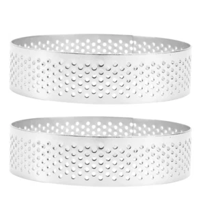 2Pcs Cake Mold Tart Baking Pan Round Mousse Circle Square Ring Baking Gadget New - Picture 1 of 12