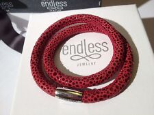 Endless J.Lopez 36cm Red Reptile Bracelet Double Strand Silver Clasp  rrp £65