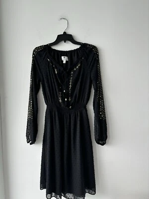 Vestido Altuzarra For Target preto blusa manga longa lantejoulas ponto suíço feminino 2 - Imagem 1 de 4