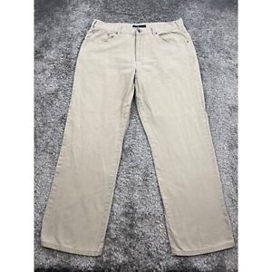 Tommy Hilfiger Pants Mens 34x30 Khaki Safari Stretch Straight Leg Canvas Jeans