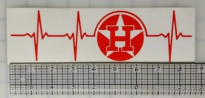 Adesivo de vinil Houston Astros Heartbeat grande 8,5 polegadas - Caminhão - Carro - Imagem 1 de 3