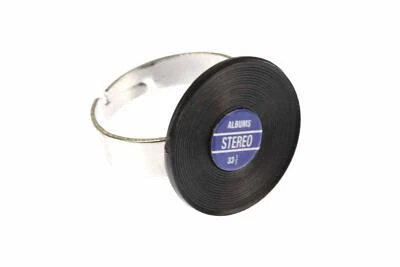 Anillo de disco de vinilo miniblings DJ músico LP azul Foto 1 de 4