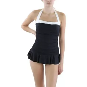 Costume da bagno intero Lauren by Ralph Lauren Bel Air con gonna taglia 12 - Foto 1 di 8