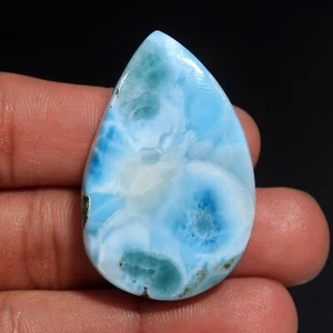 Beautiful Freeform Larimar Cabochon Natural Loose Gemstone Size 41x26x7mm 75Ct - Picture 1 of 3