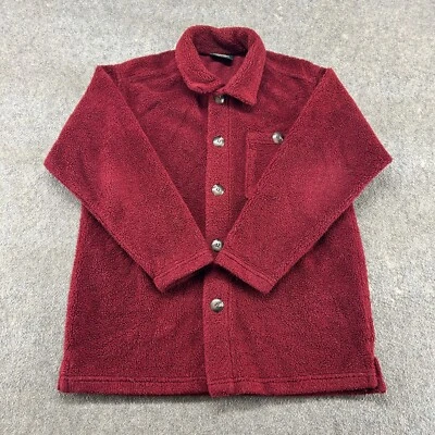 Chaqueta Kaimiloa DE COLECCIÓN Para Hombres M Roja Camisa Abotonada Pila Profunda Vellón Acrílico Años 90 Foto 1 de 4