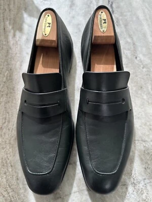 Ermenegildo Zegna L'Asola Dark Green Leather Flex Loafers Olive Shoe EU 10 US 11 - Image 1 of 4