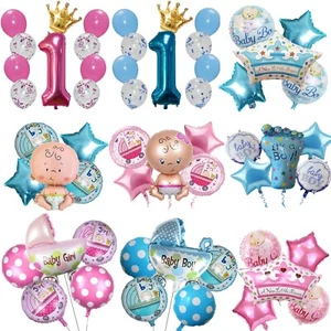 Baby Shower Balloons Baby Girl Baby Boy Self inflating Baloons Party decor Uk - Picture 1 of 33