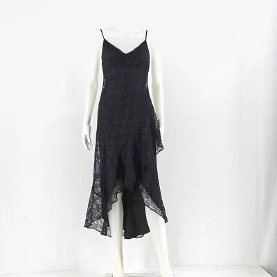 Betsy & Adam by Jaslene Size 4 Gown Dress Goth Fairy Black Lace Y2K Prom Event Foto 1 de 4