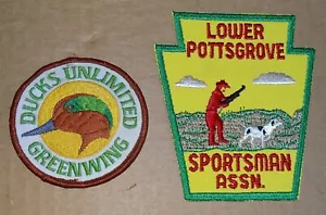 2 Vintage Aufnäher LOWER POTTSGROVE SPORTSMAN ASSN. / Ducks Unlimited Greenwing - Bild 1 von 2