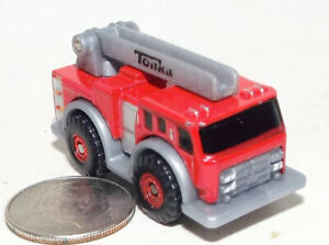 Very Small Mini Micro Tonka Fire Ladder truck in Red with a Gray Ladder