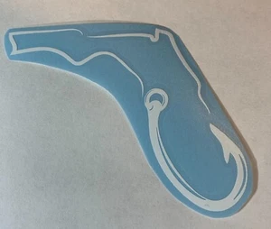 Contorno de Florida con anzuelo - Calcomanía de vinilo de alta calidad pegatina pesca al aire libre - Imagen 1 de 3