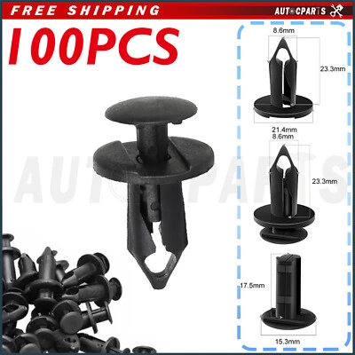 Clips de retención tipo empuje de nailon 100 un. orificio de 8 mm para Pontiac Montana 2005-2009 Foto 1 de 4