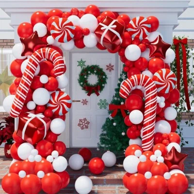 Kit de fiesta arco globo de Navidad 142 piezas, juego de guirnaldas, hágalo usted mismo decoraciones de casa de Navidad Foto 1 de 4