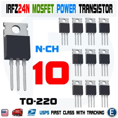 INTERNATIONAL RECTIFIER 10pcs IRFZ24N IRFZ24 Power MOSFET Transistor HEXFET 17A 55V Fast Switching IR