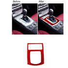 Red Carbon Fiber Central Gear Shift Panel Trim For 2010-2013 Infiniti G37 Sedan