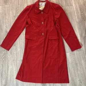 Coat Danny and Nicole Red Medium Long Sleeve Button Up Collared Women's - Picture 1 of 4