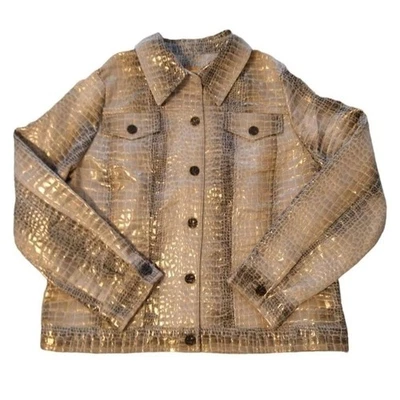 Ruby red  animal print jacket Sz 10 Officey  Classic Feminine - Image 1 of 4