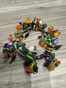 Artisan Cluster Lampwork Charm Bracelet Vintage - Picture 1 of 12