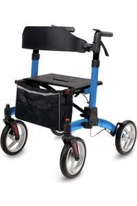 Rollator Walker For Seniors Lightweight Foldable 10" Wheels 300 Lbs - Picture 1 of 7