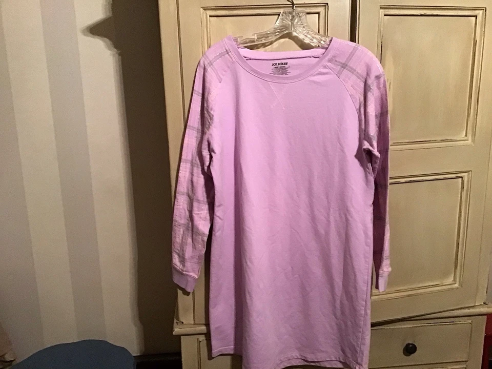 Camisón Joe Boxer para mujer lila/metálico a cuadros mezcla de algodón L nuevo sin etiquetas Foto 1 de 4