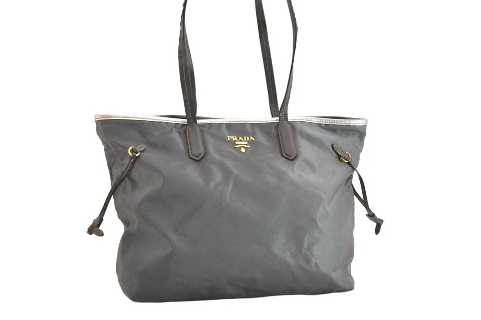 Auténtico Bolso de Mano PRADA Vintage Nylon Cuero Verde 4381N Foto 1 de 4