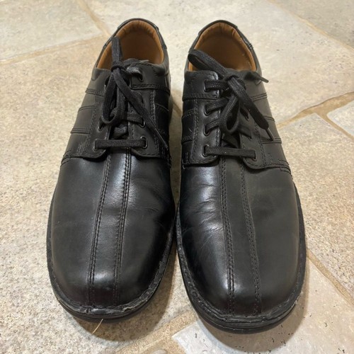 Scarpe eleganti Oxford Clarks nere da uomo in pelle taglia 11