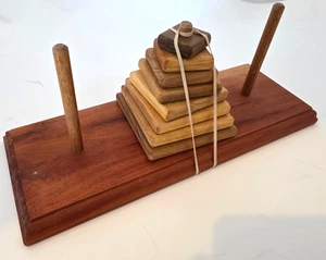 Tower Of Hanoi Wood Puzzle Game Brainteaser - Picture 1 of 9