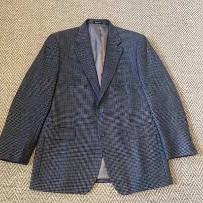 CHAPS Houndstooth Blazer серый синий шерсти Sport пальто куртка Sz 42R - Изображение 1 из 4