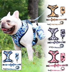 Pet Leash Vest Dog Harness Set Small and Medium-sized Reflective Adjustable - Picture 1 of 11